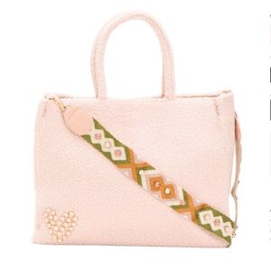 BTB Los Angeles Heart Teddy Tote Pink New